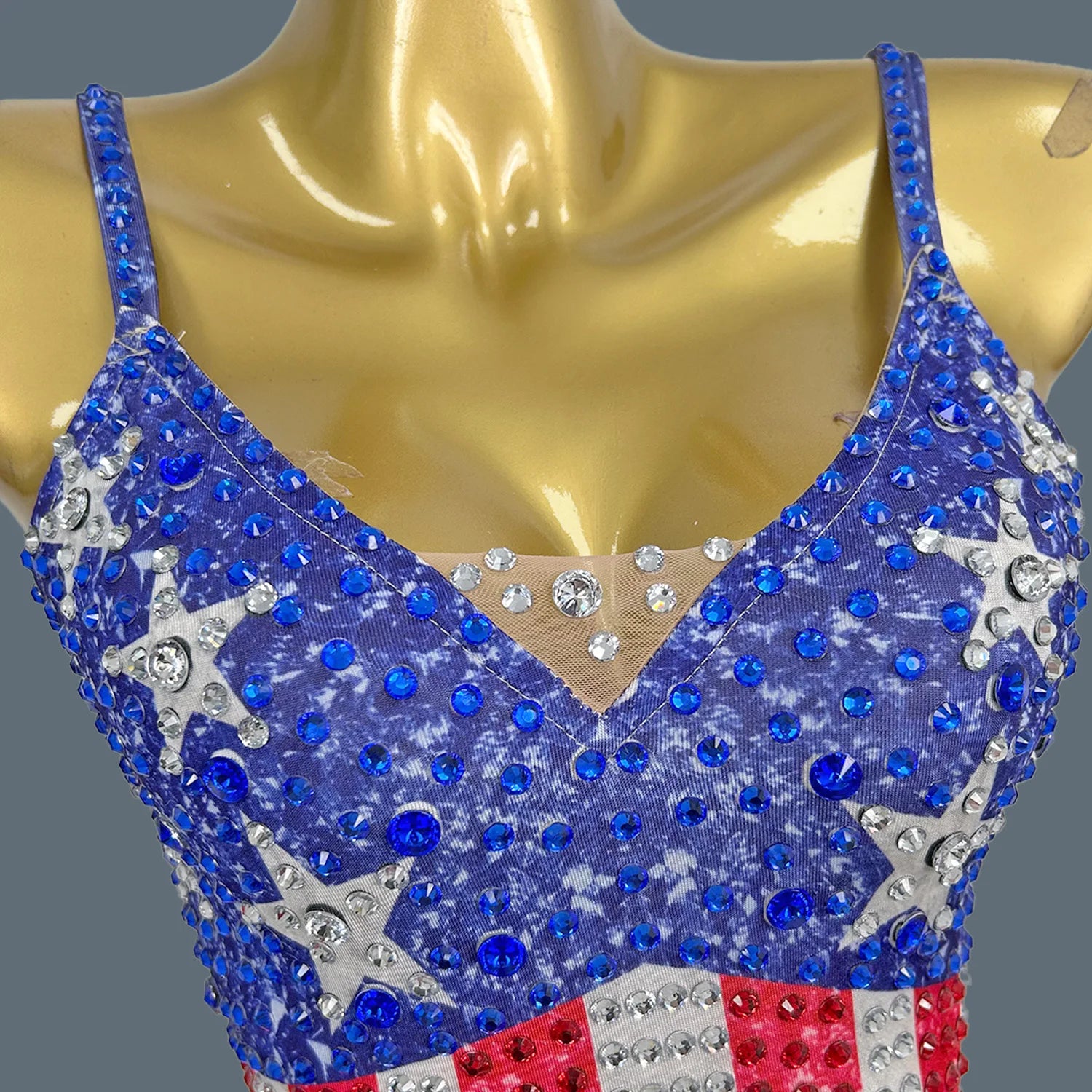 Sparkly Rhinestone Five Pointed Star Tassel Bodysuit Sexy Women Dance Performance Bodysuit Latino Dance Team gig Wear Maxituan