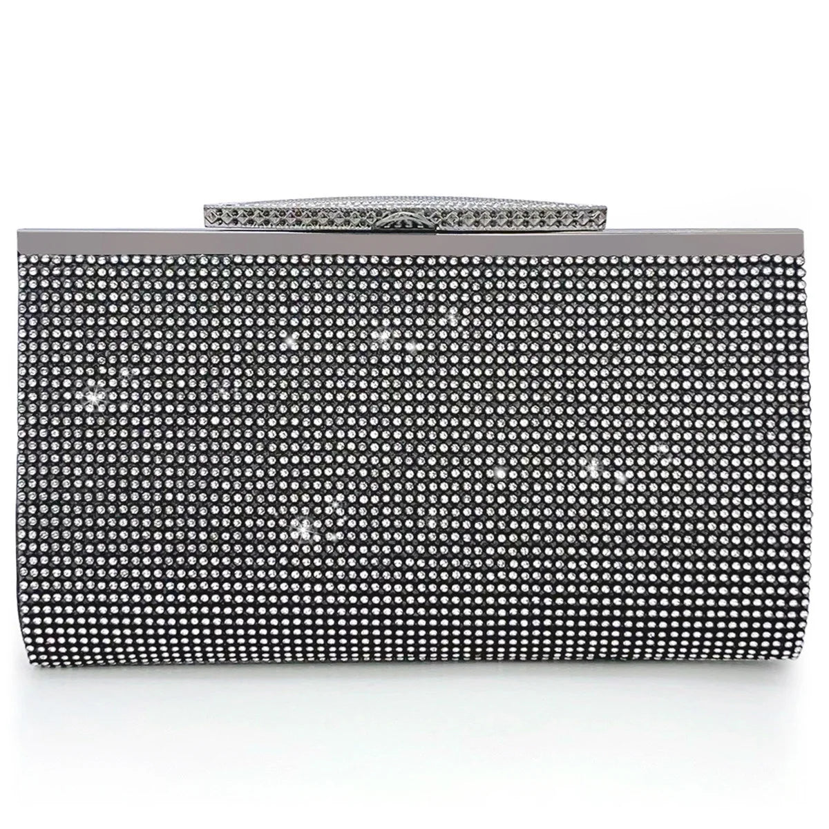 Glitter Rhinestone Clutch For Women Crystal Purse Crossbody For Bridesmaid Wedding Party Handbag Luxury Silver Evening Bag Black