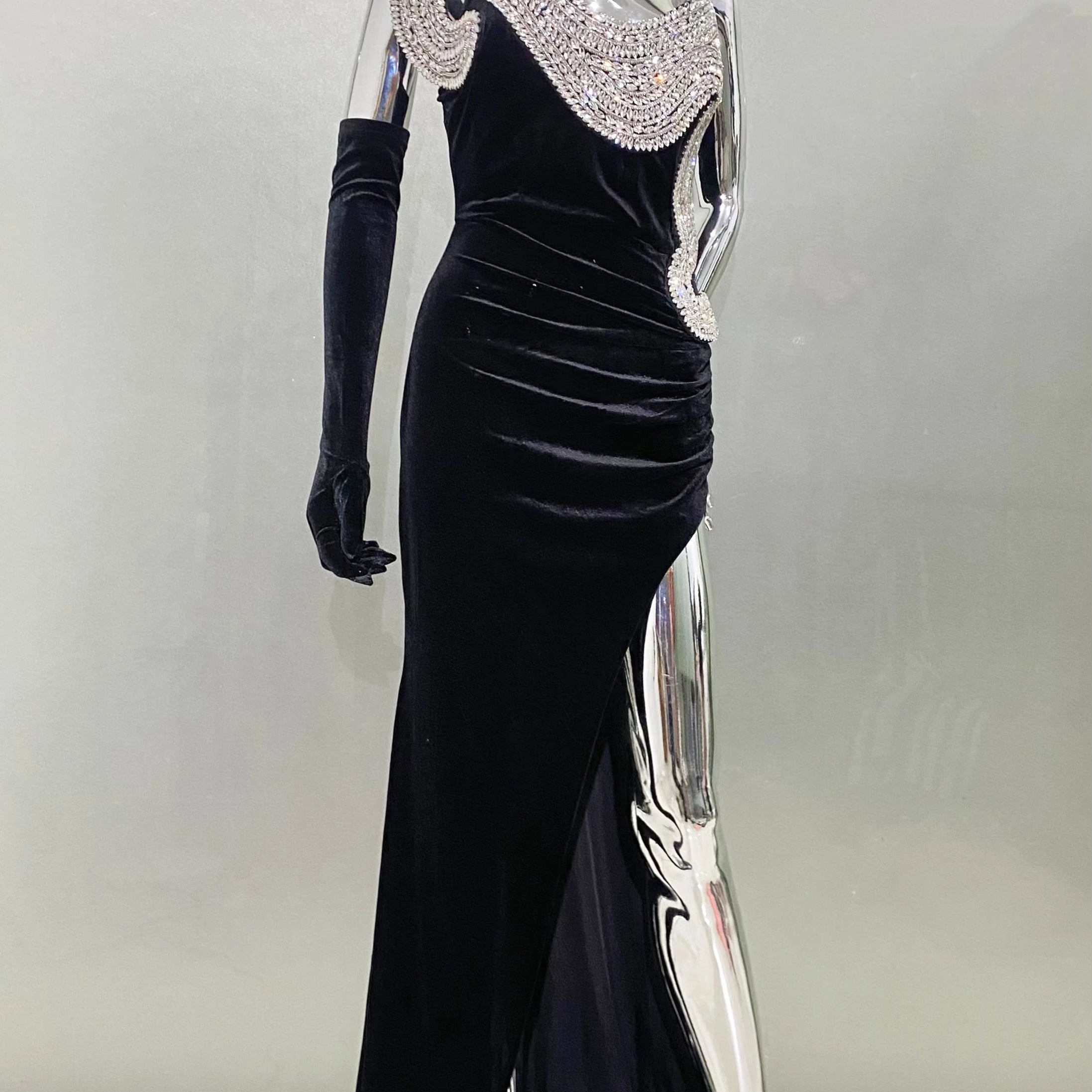 Women Celebrity Sexy Strapless Backless Diamonds Beading Maxi Long Gowns Dress Elegant Evening Party Club Dress Vestido
