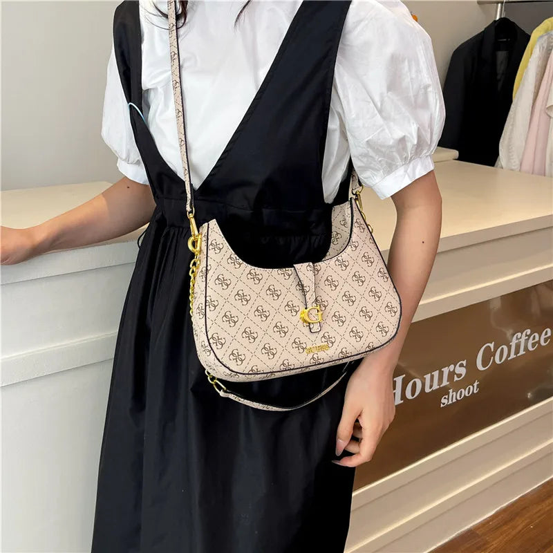 Elegant Leather Handbags For Women Shoulder Bag By Famous Desinger Luxury Brand Popular Classic Elegant Ladies