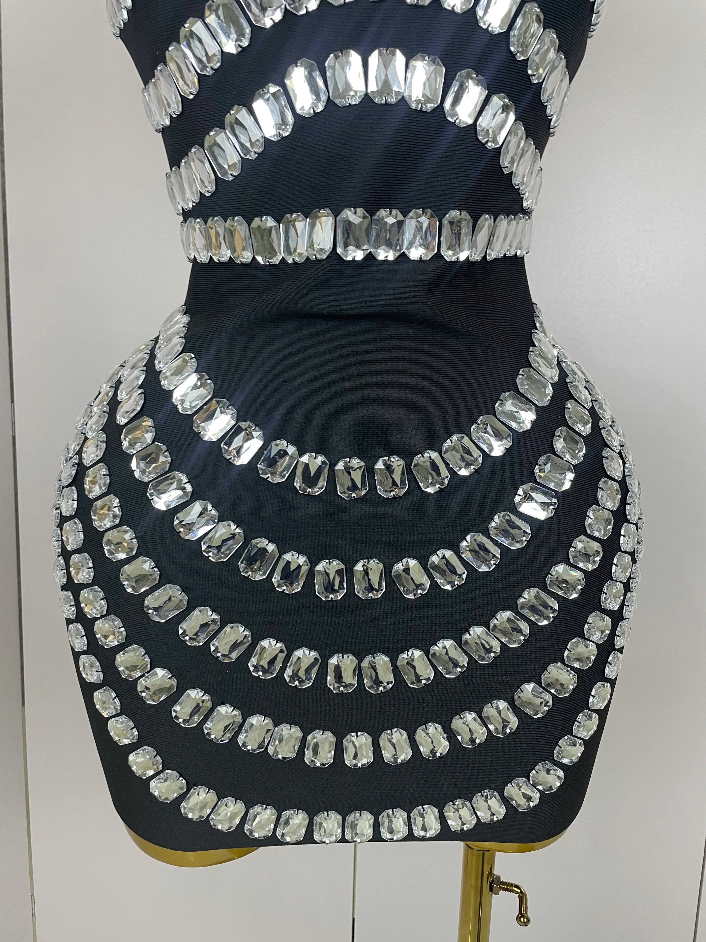 Women 2025 Sparkly Rhinestones Bodycon Strapless Mini Bandage Dress Backless Fashion Evening Party Club Luxury Birthday Dresses