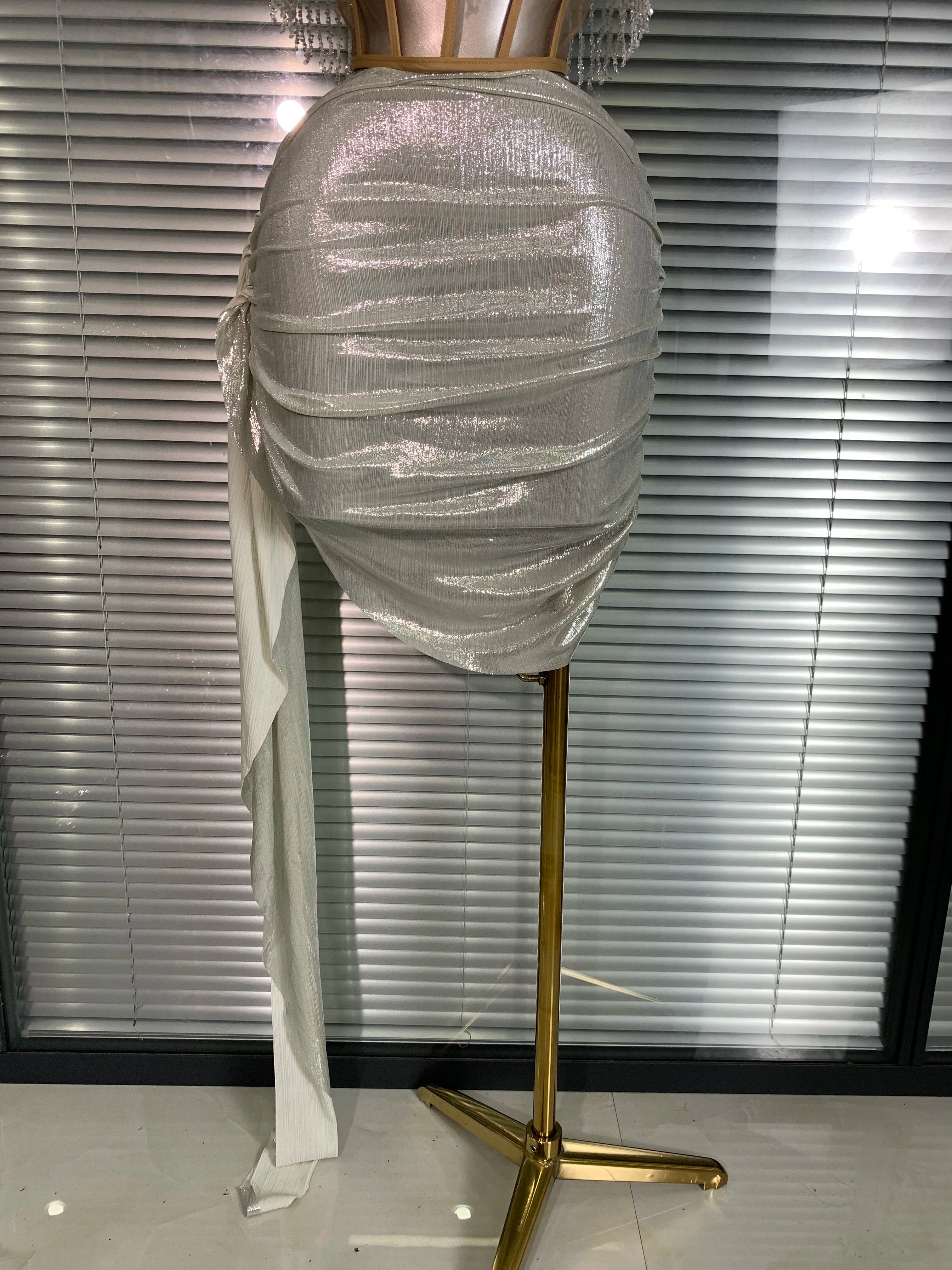 New Women Sexy Tassel Two Pieces Set Sparkly Night Club Skirt Suits Singer Dancer Stage Performance Costume