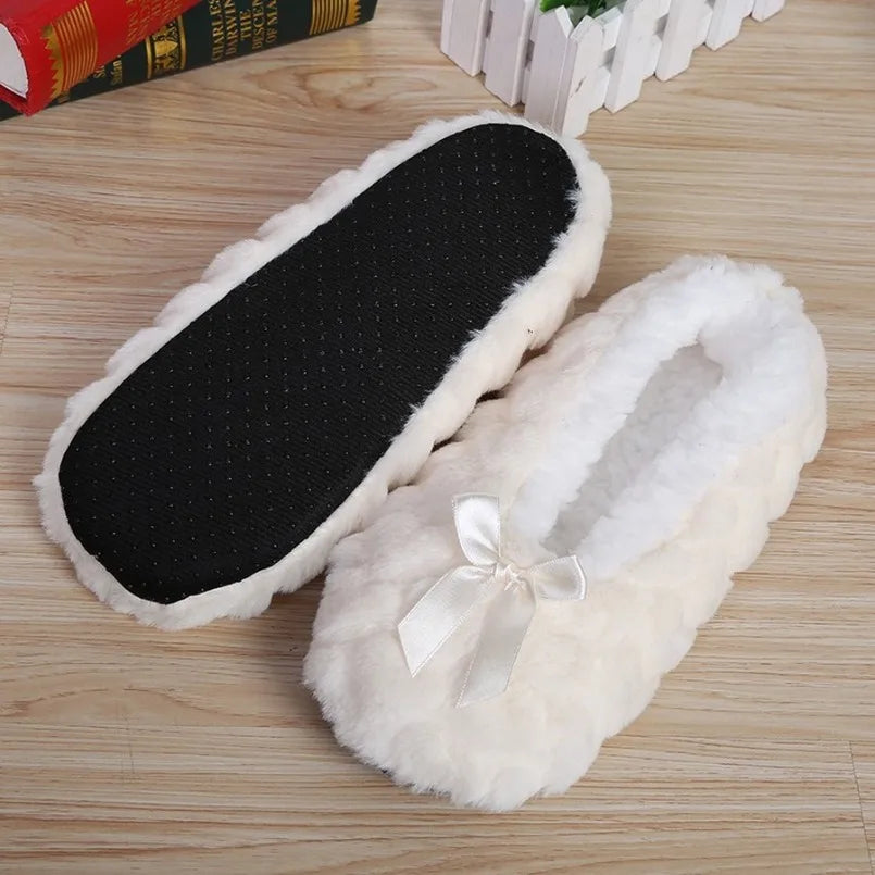 Winter Warm Slipper Womens Home Plush Soft Fluffy Cute Funny Indoor House Female Non Slip Ladies Floor Shoes Heart Love Grip
