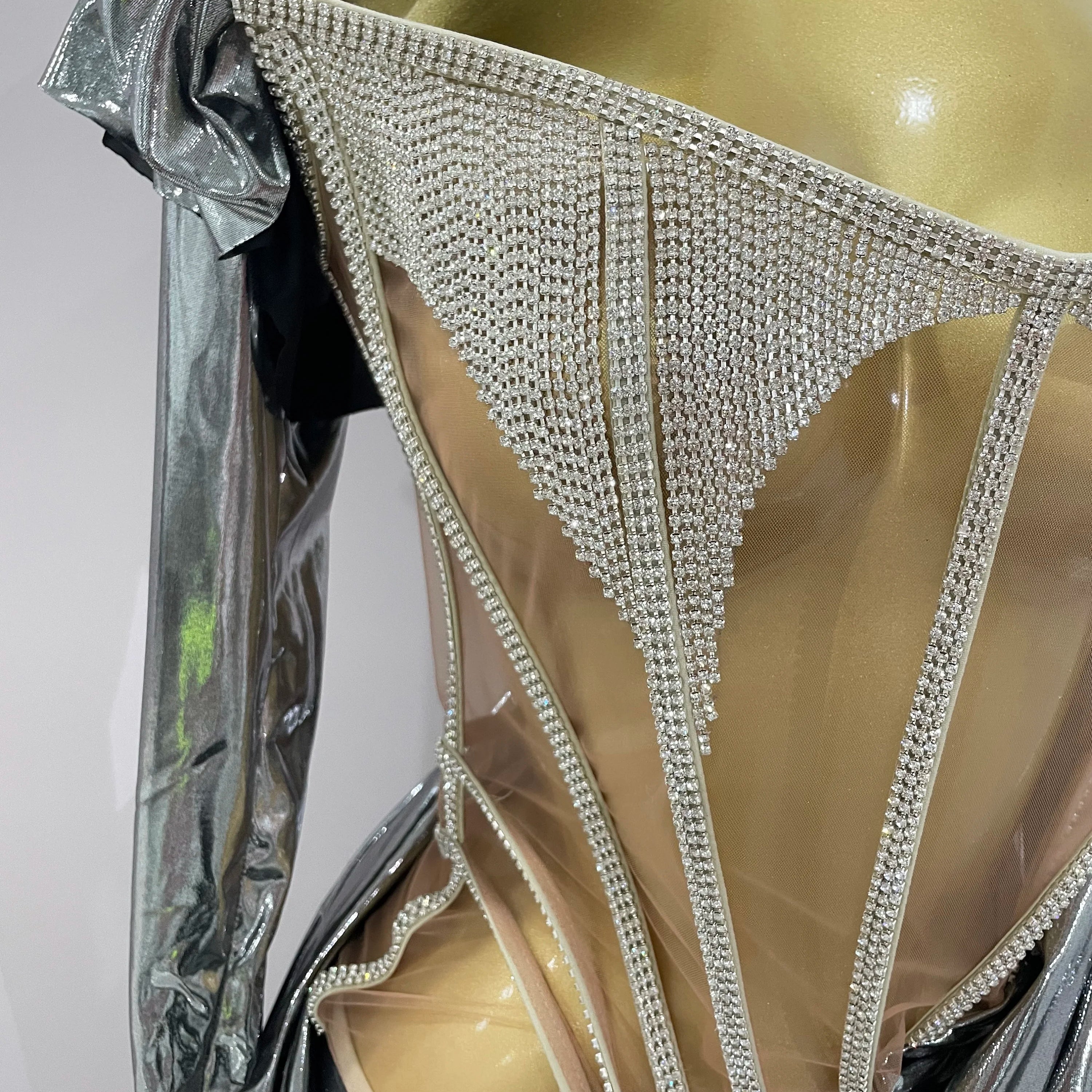 Stage Costume Sparkly Nightclub Gogo Party Dress Women Carnival Party Outfit Festival Cool Clothing Hoodie Dress Two Piece Set