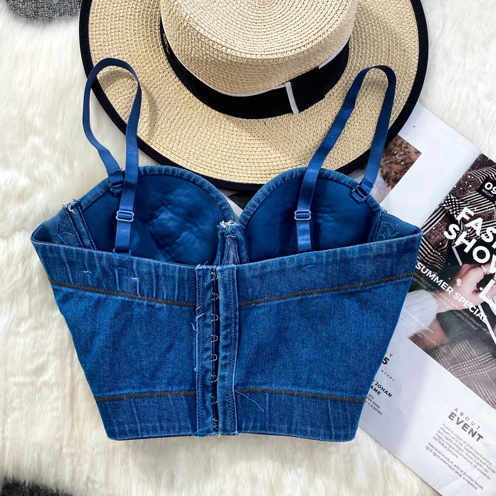 Punk Corset camisole women high waist Tube top short crop tops fashion Sparkly diamond Sequins party clubwear tank tops women