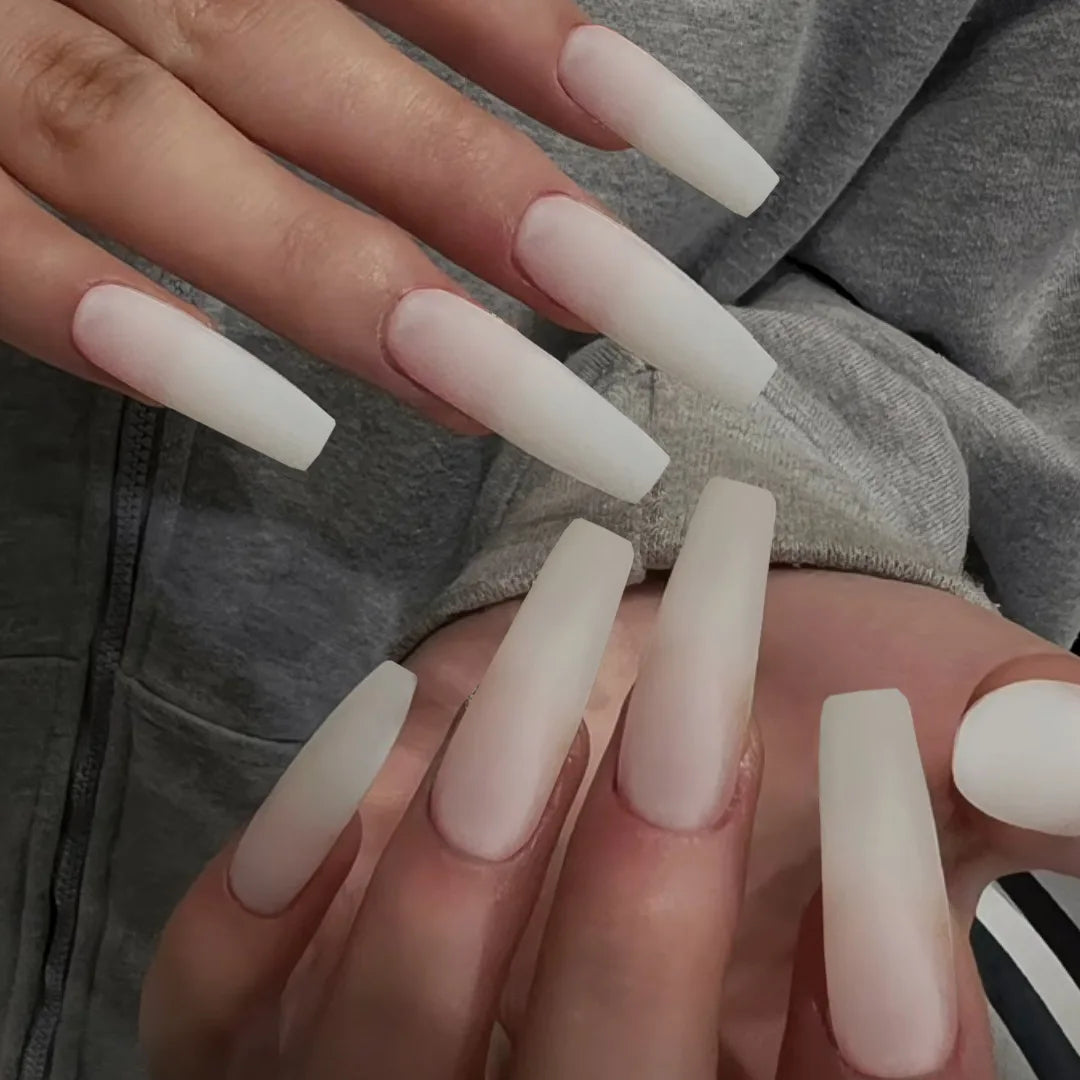 Almond Black Matte Fake Nails Wearable Press on Nails Solid Color False Nails for Women Girls DIY Manicure Daily Party Use 24Pcs