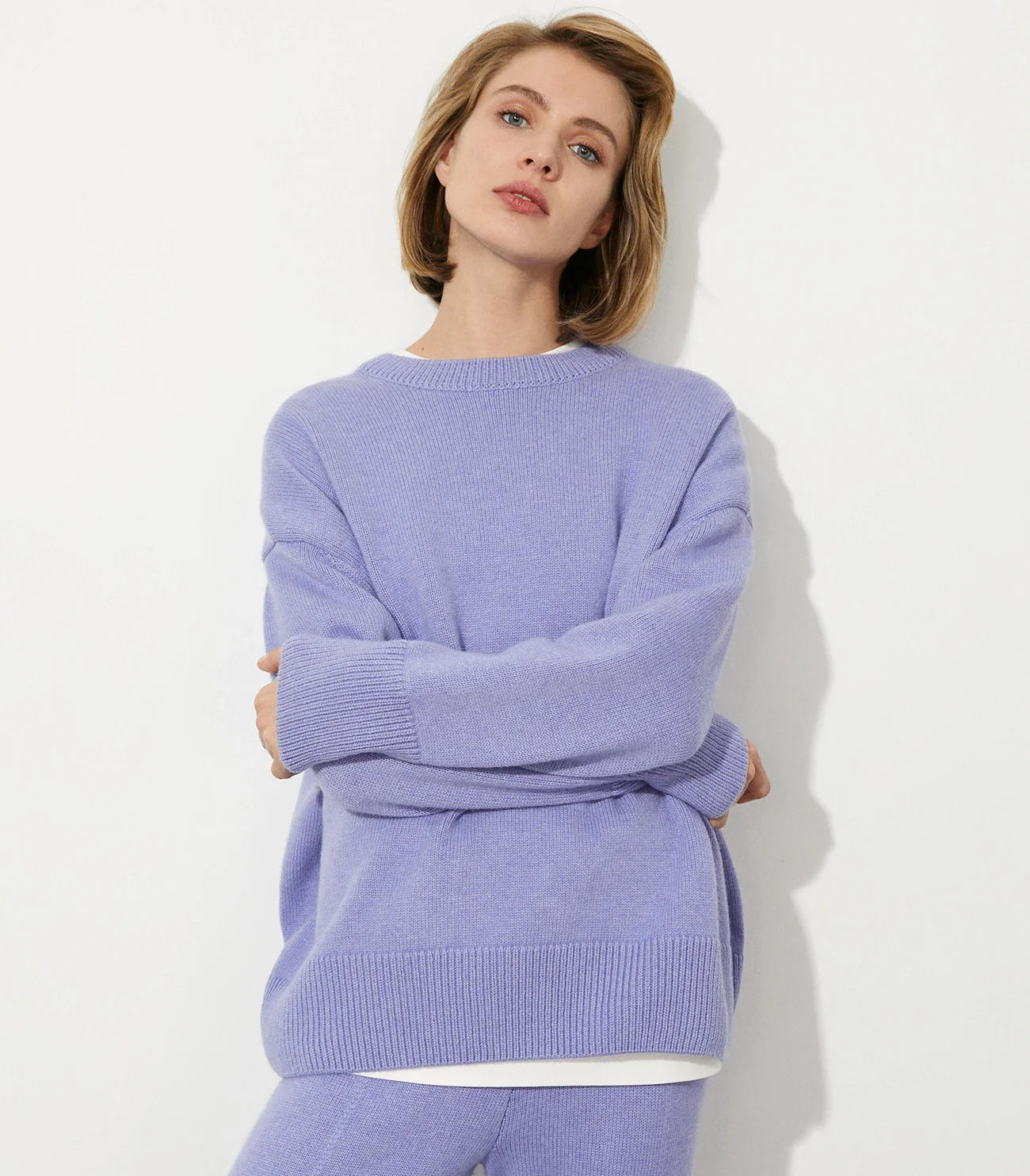 Winter Warm Thick Knit Sweaters Solid Black Sweater Soft Pullover Loose Pullovers Korean Autumn Women Coat O Neck Sweater Jumper PURPLE One Size