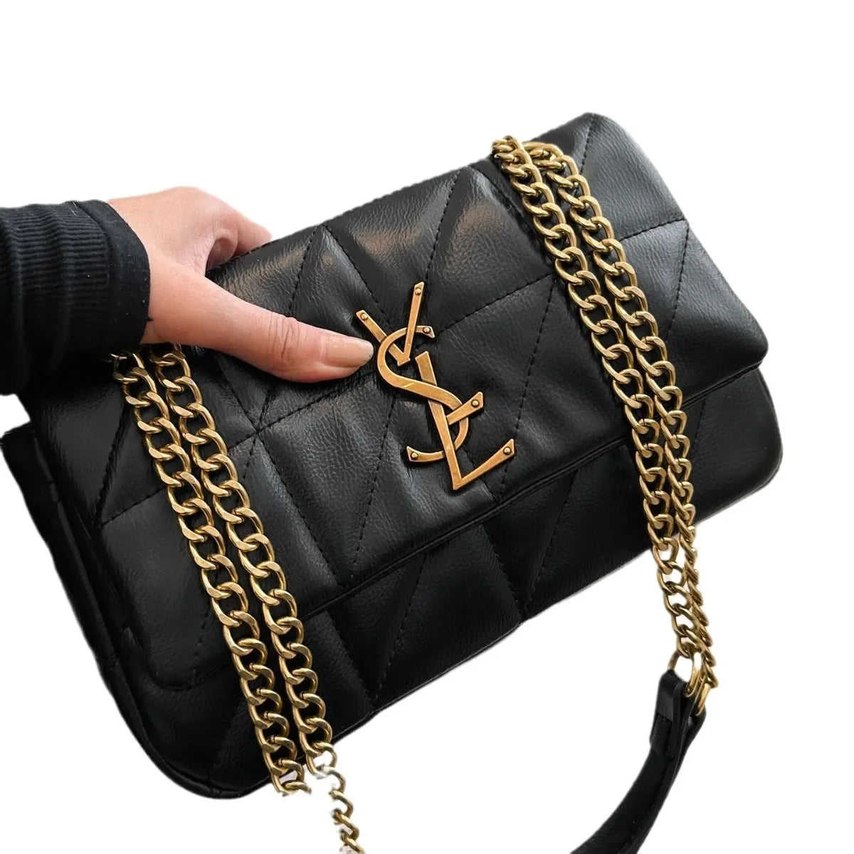 25Luxury Fashion Women's Chain Handbag PU Leather Girls Shoulder Messenger Bag Brand lightweight Commuting Bag Tassel Square Bag