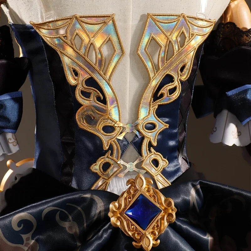 Navia Genshin Impact Cosplay Costume Wig Dress Uniform Fontaine Spina Di Rosula Hat Clorinde Halloween Costumes for Women