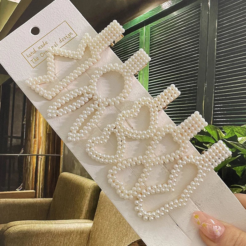 Simulated Pearl Hair Clips For Women Korean Women Hairpins Girl Geometric Hair Barrettes Fashion Hairgrip Hair Accessories Set 33