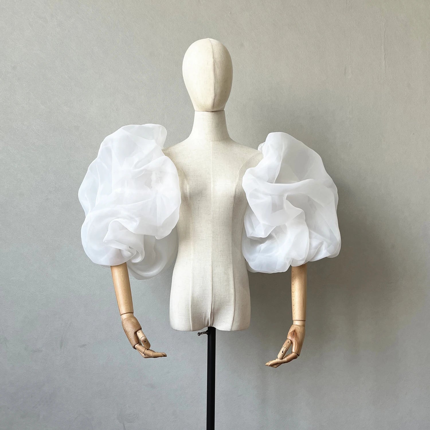 Removable Elegant White Bolero Detachable Sleeves For Wedding Dress Bridal Puff Dreamlike Party Wedding Accessories WHITE