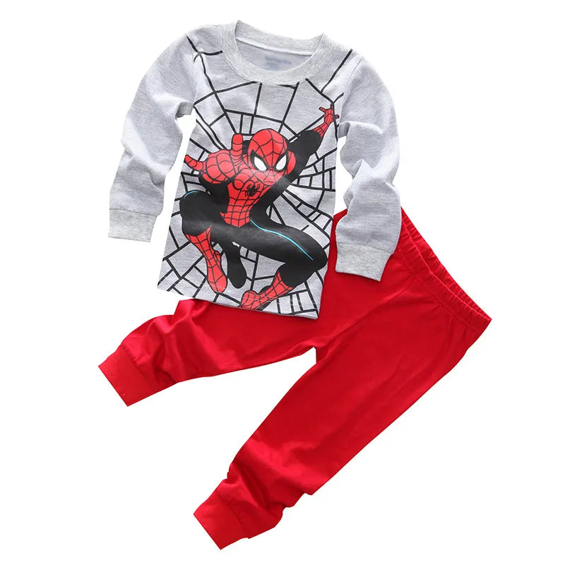 Children's Pyjamas Spiderman Iron Man Set Kids Sleepers Hero Collection Set Boys Girls Cartoon Long Sleeve Sleepwear 2-7T 108
