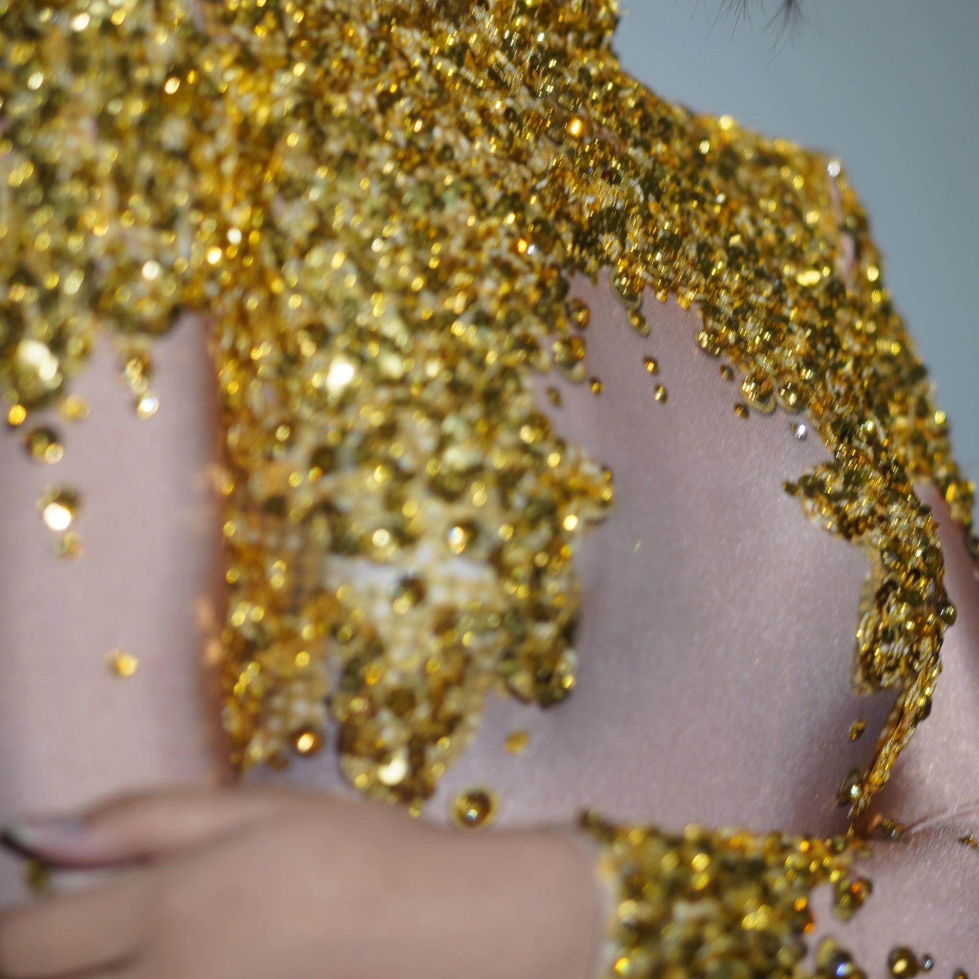 Sparkly Gold Silver Rhinestone Sequin Stretch Bodysuits 2025 New Women Birthday Party Nightclub Dancer Stage Performance Costume