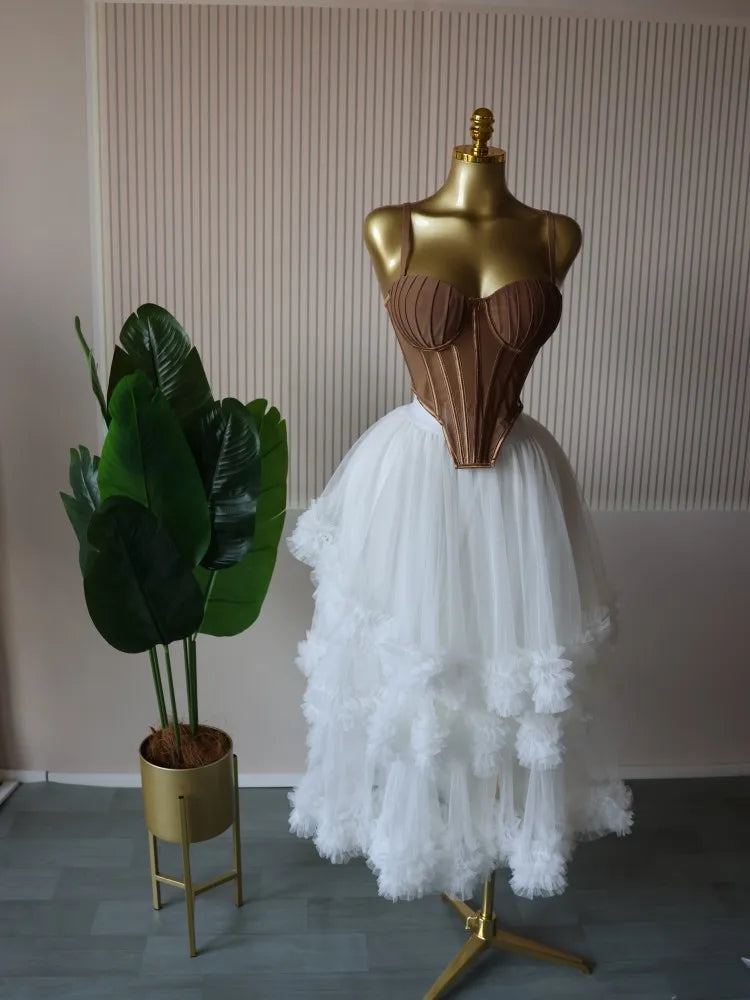 CM.YAYA Women's Dress Set Sleeveless Strap Tops and Pleated Tiered Skirts Suit Elegant Vacation Birthday Two 2 Piece Set Outfits