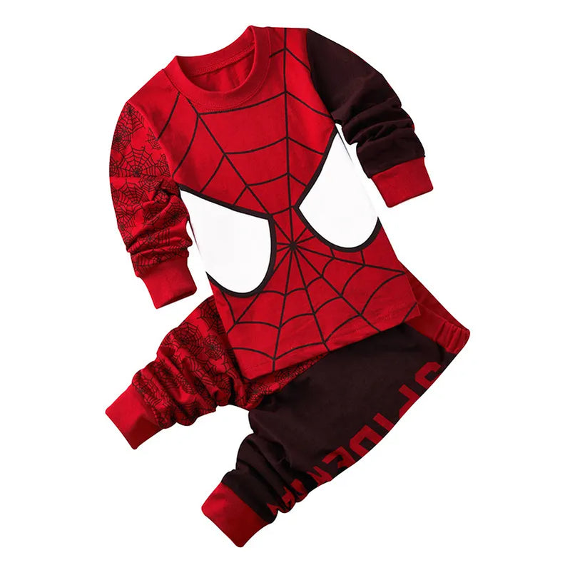 Children's Pyjamas Spiderman Iron Man Set Kids Sleepers Hero Collection Set Boys Girls Cartoon Long Sleeve Sleepwear 2-7T 124