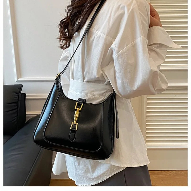 Women's Luxury Leather Fashion Classic Tote Bag Elegant Designer Shoulder Crossbody Handbag For Modern Dressing