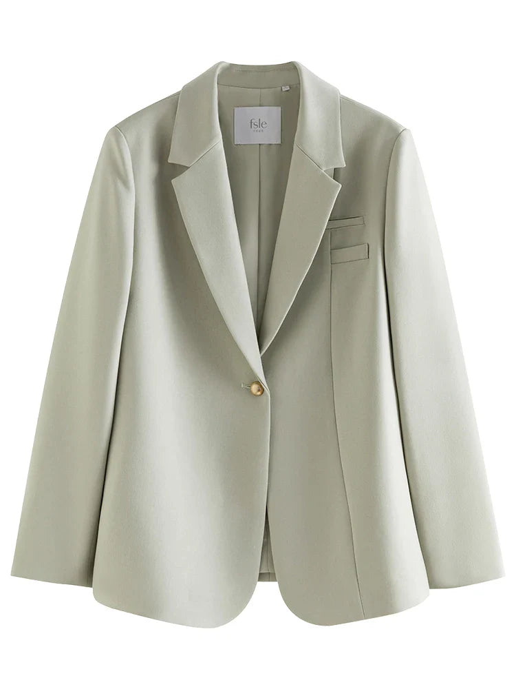 FSLE Korean Style Temperament Suit Jacket for Women Spring New Design Professional Formal Blazer Coats Female 24FS11069