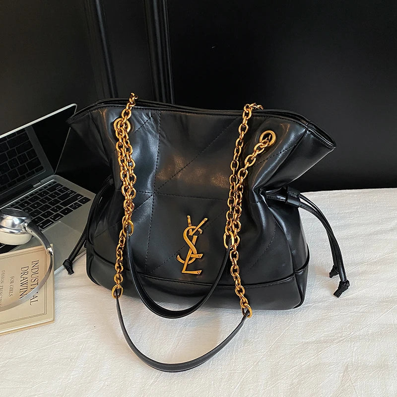 Premium Designer Inspired Shoulder Bag Women, Elegant Leather Crossbody Messenger Purse Tote Handbag Classic Style