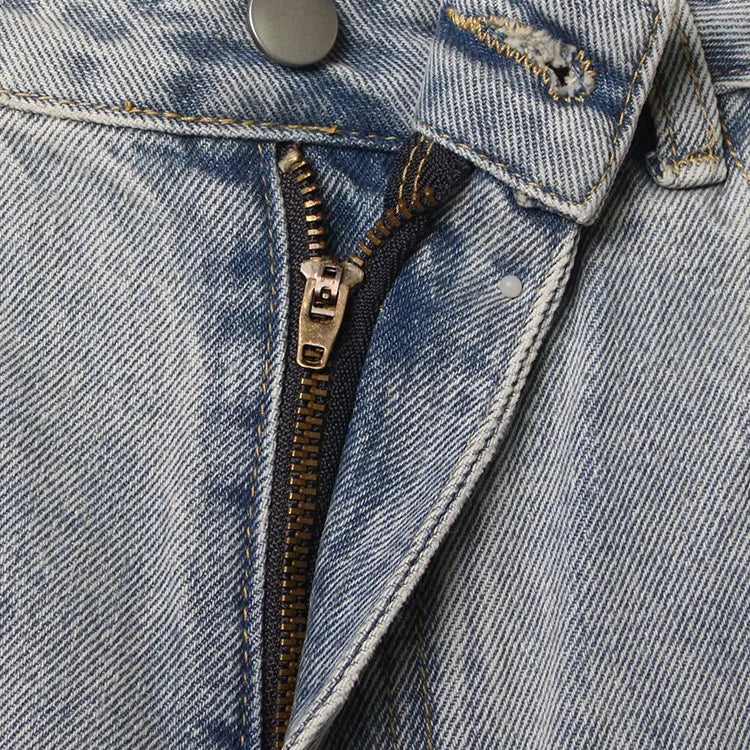 TWOTWINSTYLE Spliced Diamonds Jeans For Women High Waist Casual Loose Temperament Autumn Jean Female Fashion Style Clothing New