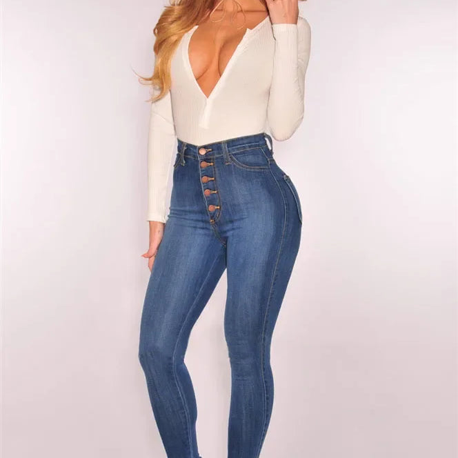 Denim Pants Blue Jeans for Women Slouchy Jeans Fashionable and Comfortable Women’s High-waisted Stretchy Slim Fit