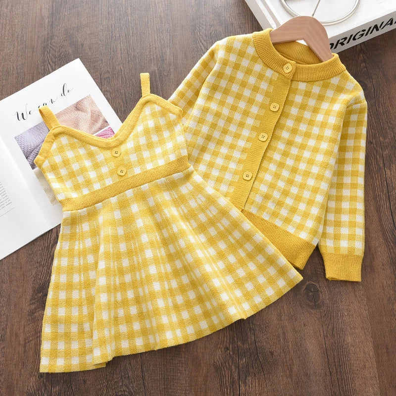 Bear Leader Girls Clothing Sets Autumn New Fashion Kid Sweater Top with Skirt Fashion Outfit 2pcs Elegant Clothes for 2-6 Years AZ2623K