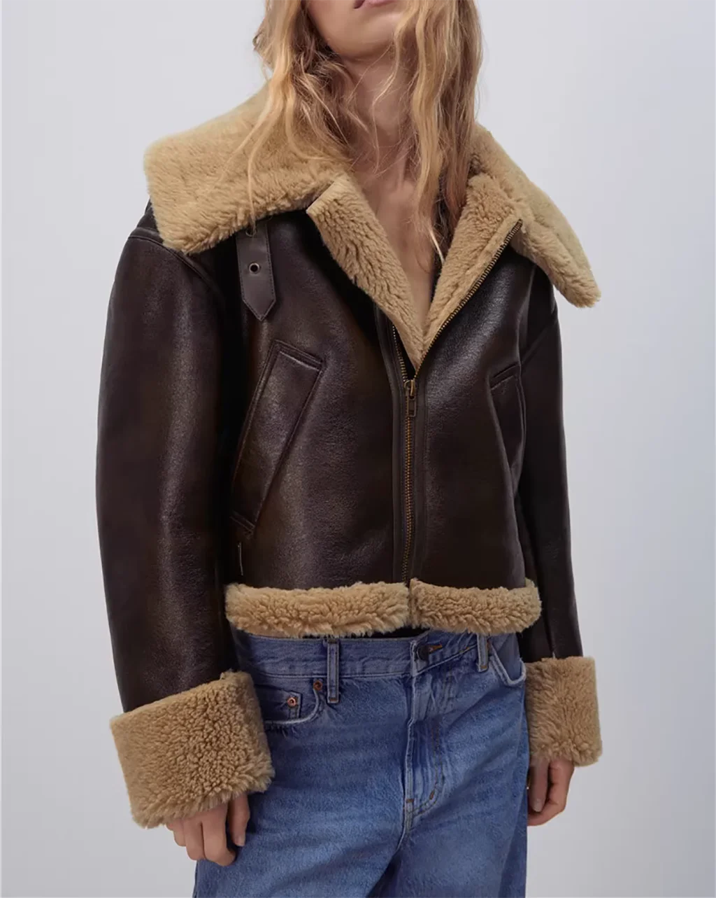 Autumn Winter New Women's Thickened Warm Double-Sided Short Jacket Femal Brown Coat