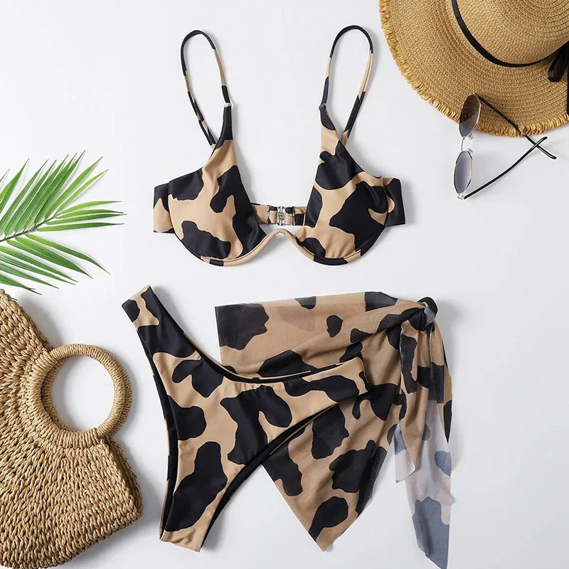 Sexy Bikinis Female Swimsuits Women's Three-Piece Swimwear Beach Swim Wear Bathing Suits Brazilian Bikini Set Pool Bather