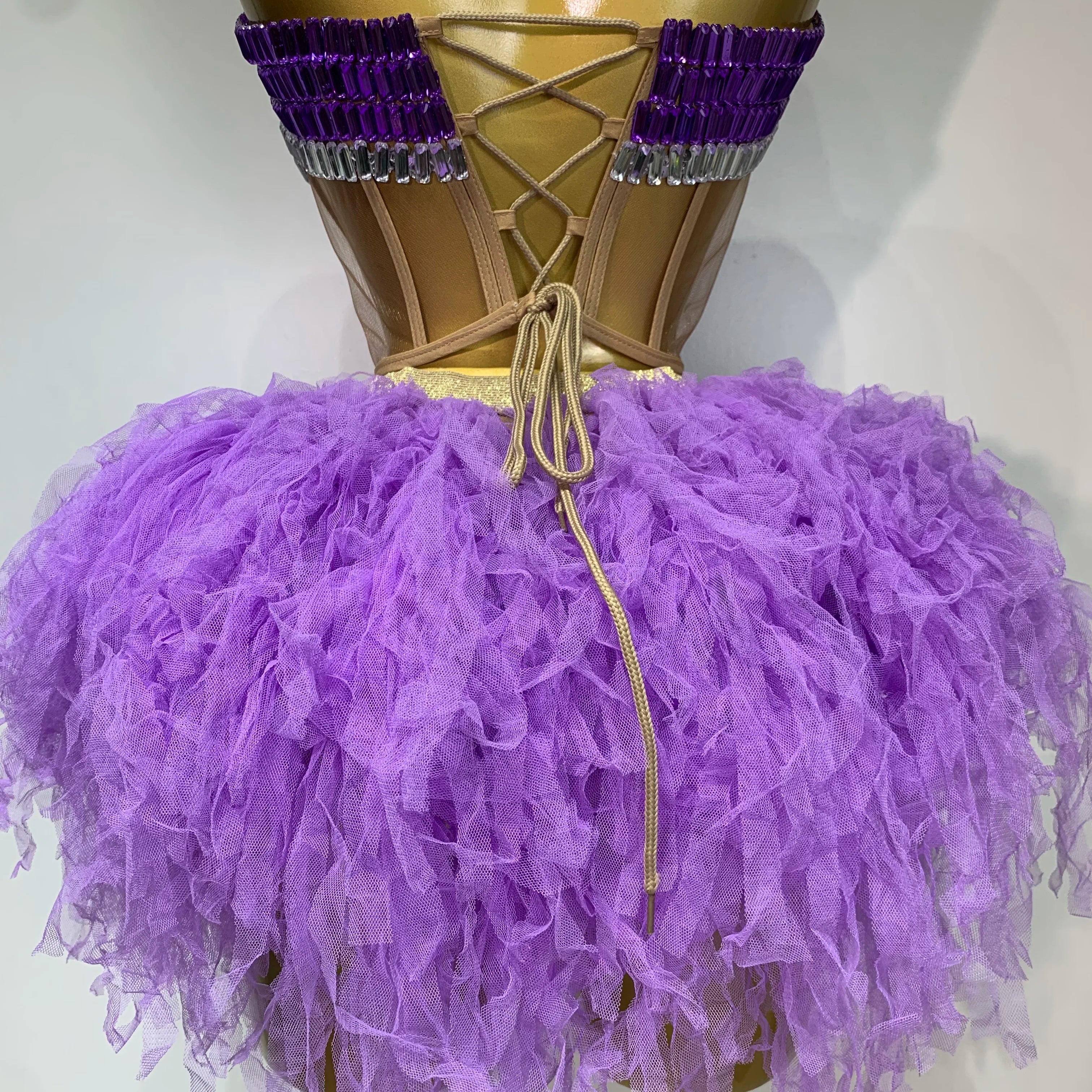 Sparkly Rhinestones Sexy See Through Blackless Two Pieces Set Women Luxury Birthday Outfit Evening Party Stage Perform Outfit