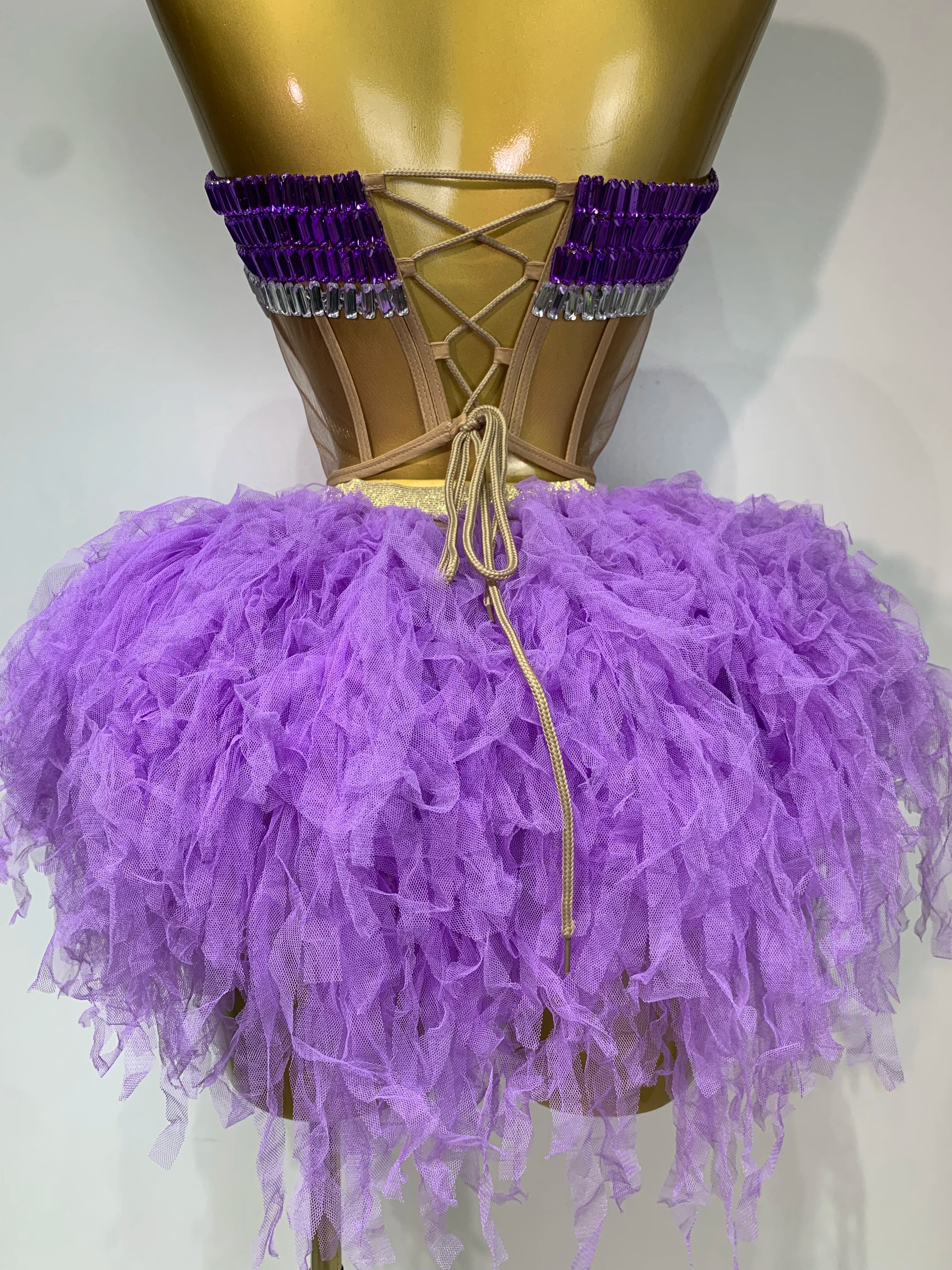 Sparkly Rhinestones Sexy See Through Blackless Two Pieces Set Women Luxury Birthday Outfit Evening Party Stage Perform Outfit