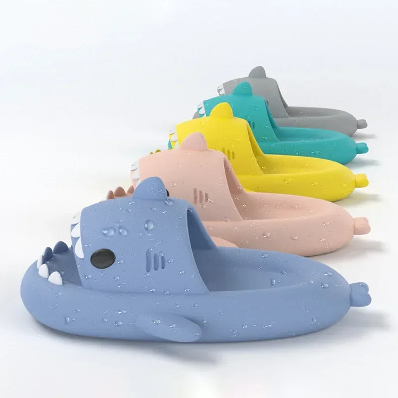 Summer Shark Slippers Women Slides Men Bathroom Flip Flops Home Anti-Skid Flat Shoes Outdoor Children's Funny Sandals