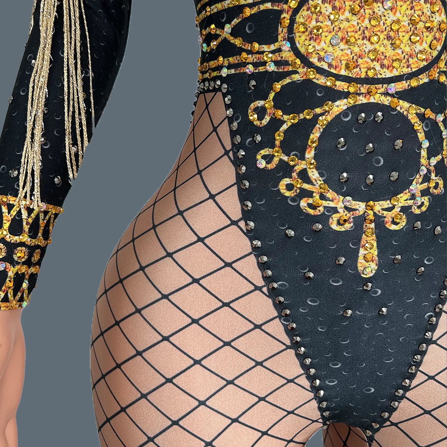 Sexy Women Jumpsuit Party Dress-up Stage Performance Costume Nightclub Show Bodycon Jumpsuit Elastic Spandex Dance Wear Napolun