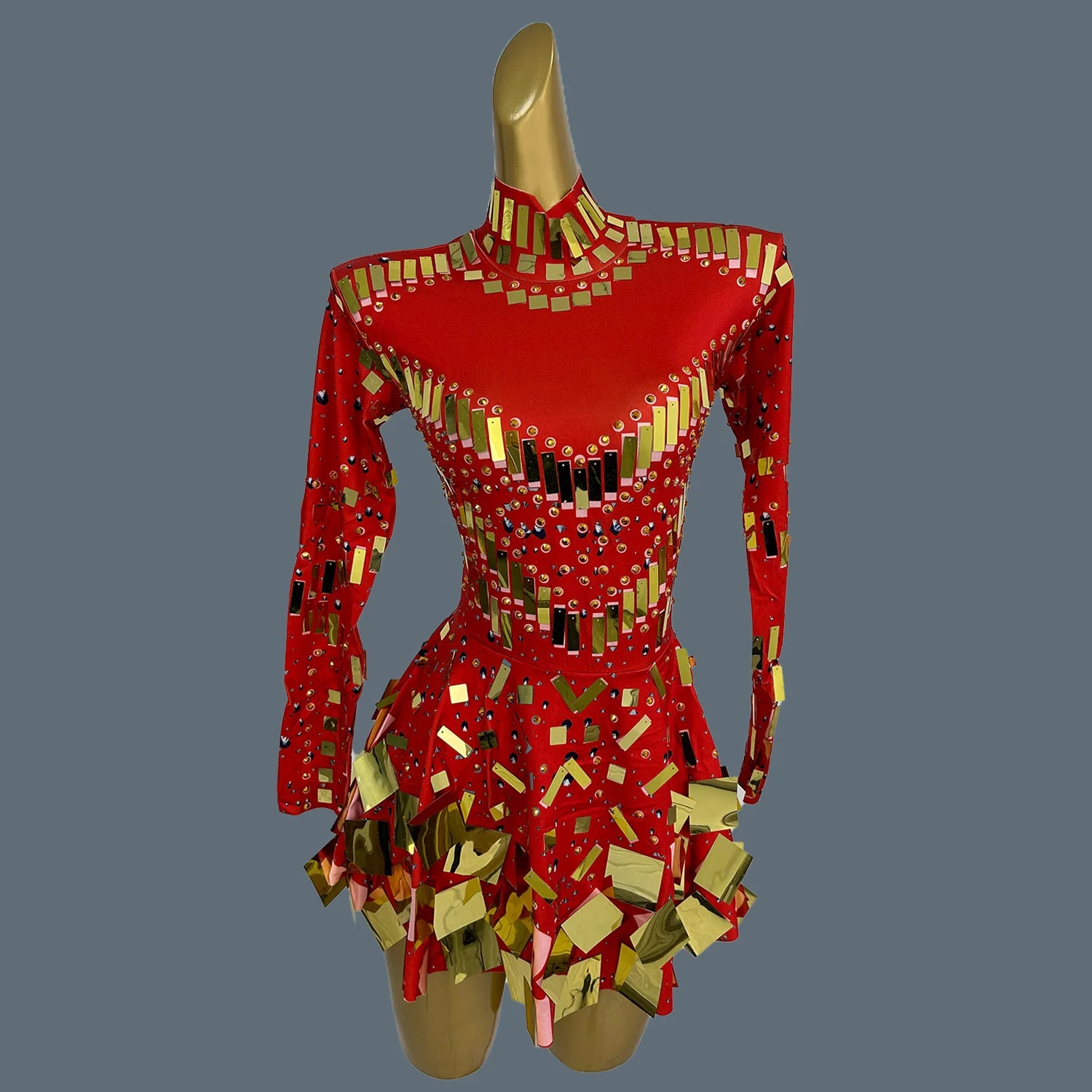 Fancy Sequins Pleated Mini Dress for Hot Girls Bar Nightclub Stage Show Outfit Dance Performance Wear Dance Troupe Outfit Xieshi