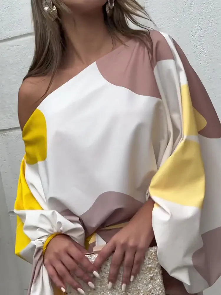 Women Tassel Skirt Suit Loose Off Shoulder 2 Pieces Sets Party Club Spring Summer Lady Street Casual Outfit NEW