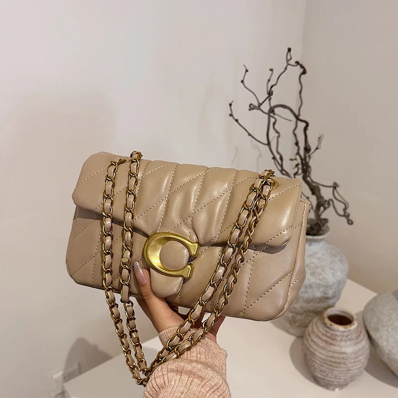 2025 Luxury Quilted Crossbody Bag for Women, Chic Chain Strap Small Purse, Elegant Evening Casual Shoulder Bag