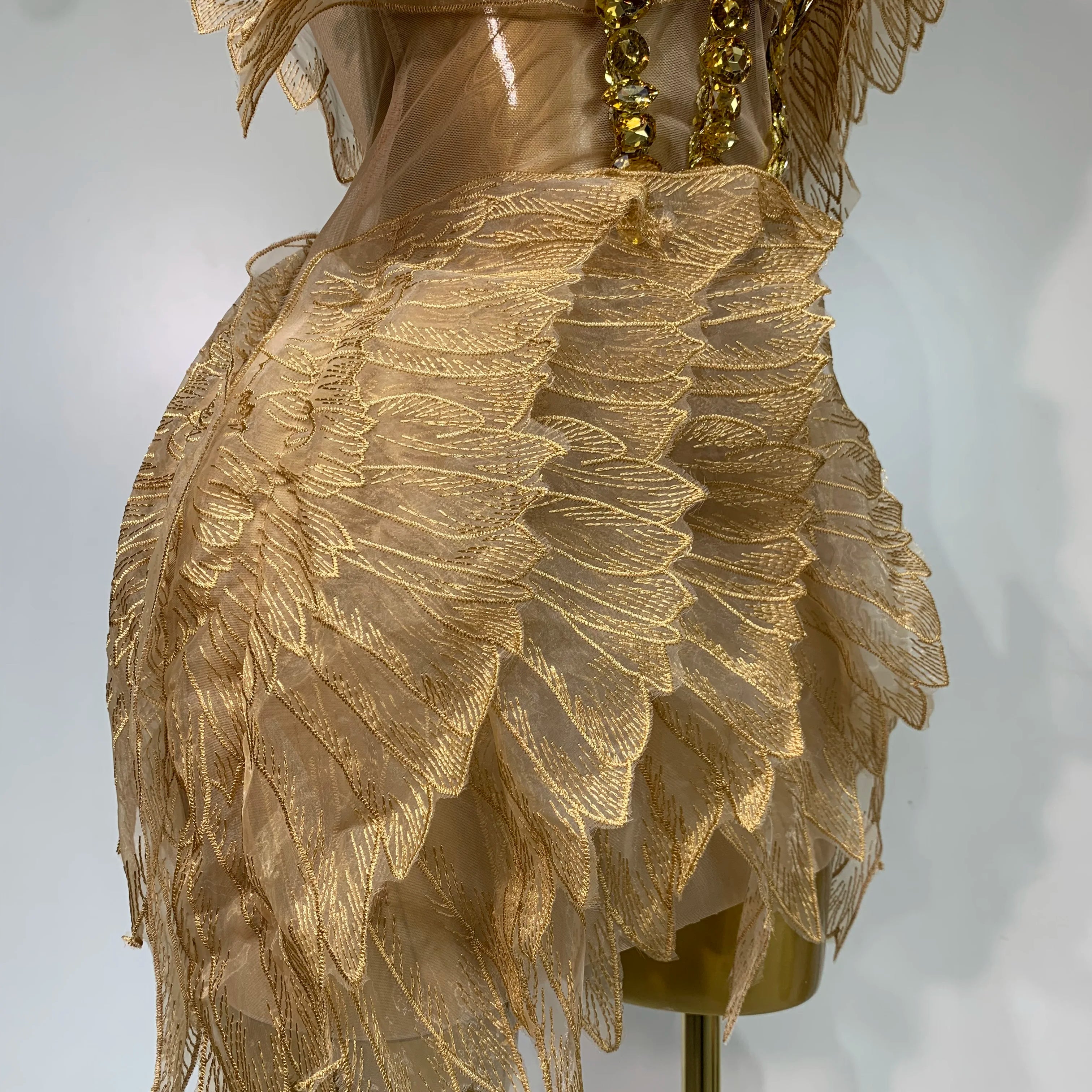 Women Sexy Mesh See Though Crystal Bodycon Mini Dress Celebrate Birthday Party Nightclub Hotwife Outfit Singer Stage Costume