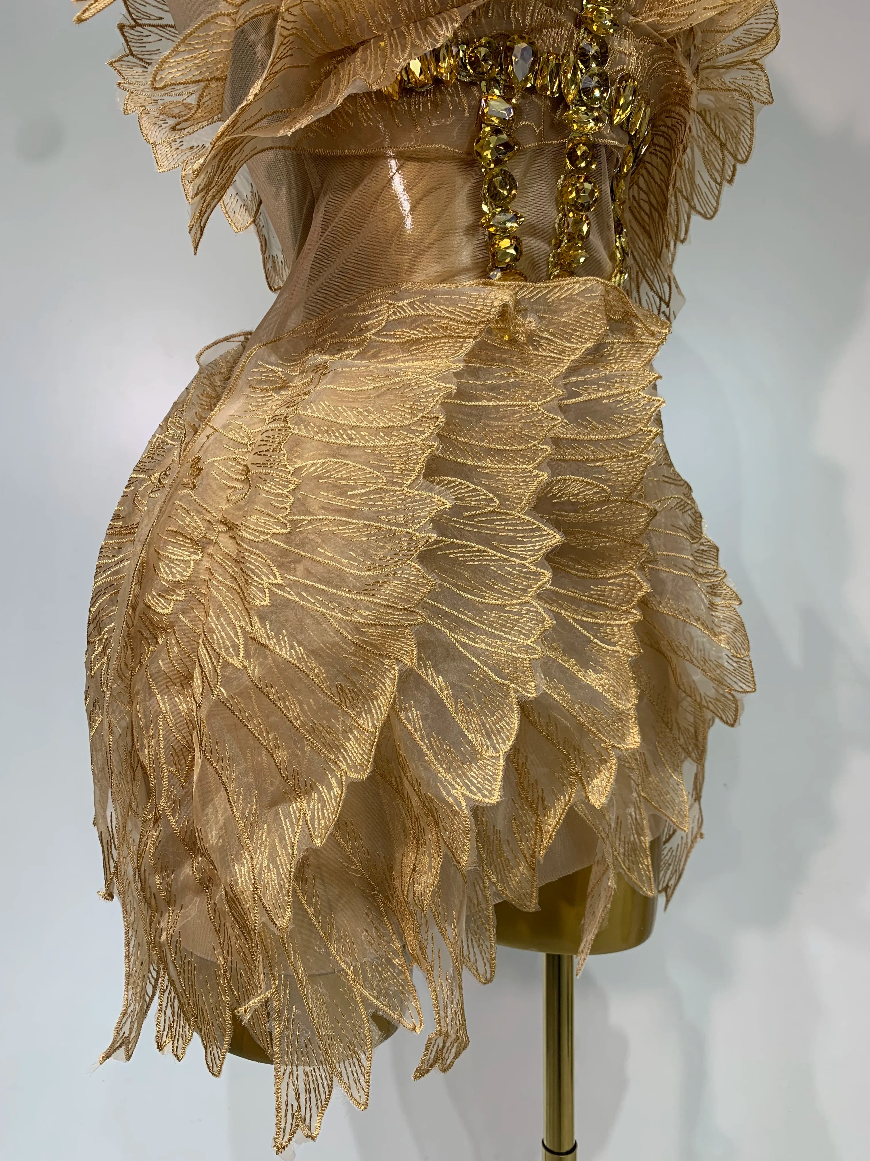 Women Sexy Mesh See Though Crystal Bodycon Mini Dress Celebrate Birthday Party Nightclub Hotwife Outfit Singer Stage Costume