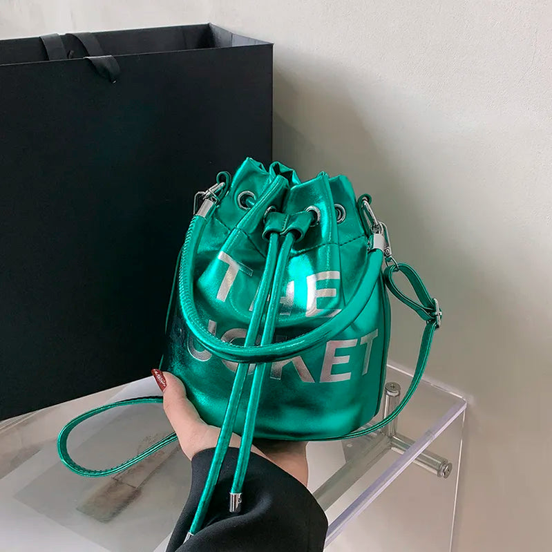 Designer Shoulder Bag for Women Bucket Bag Fashion Purses and Handbags Brand Crossbody Bags Cute Silk Scarf Satchel