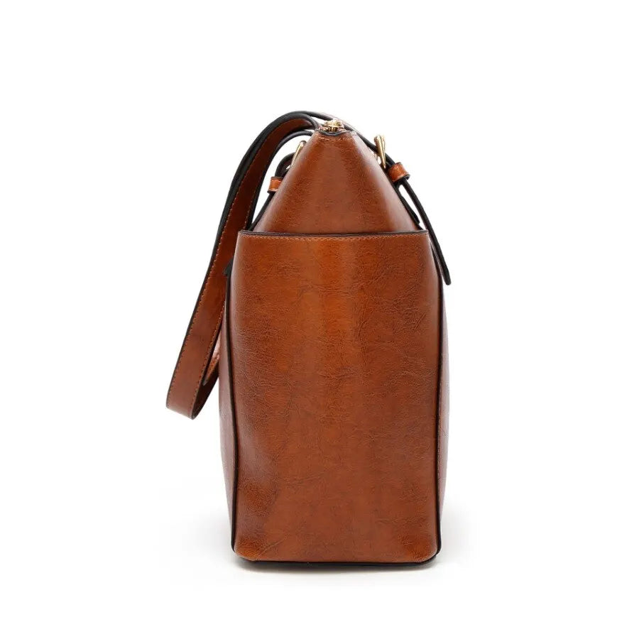 Retro Style Tote Bag Women's Fashion Faux Leather Shoulder Bag Large Zipper Handbag 2023 Fashion Hign Capaciity Handbag