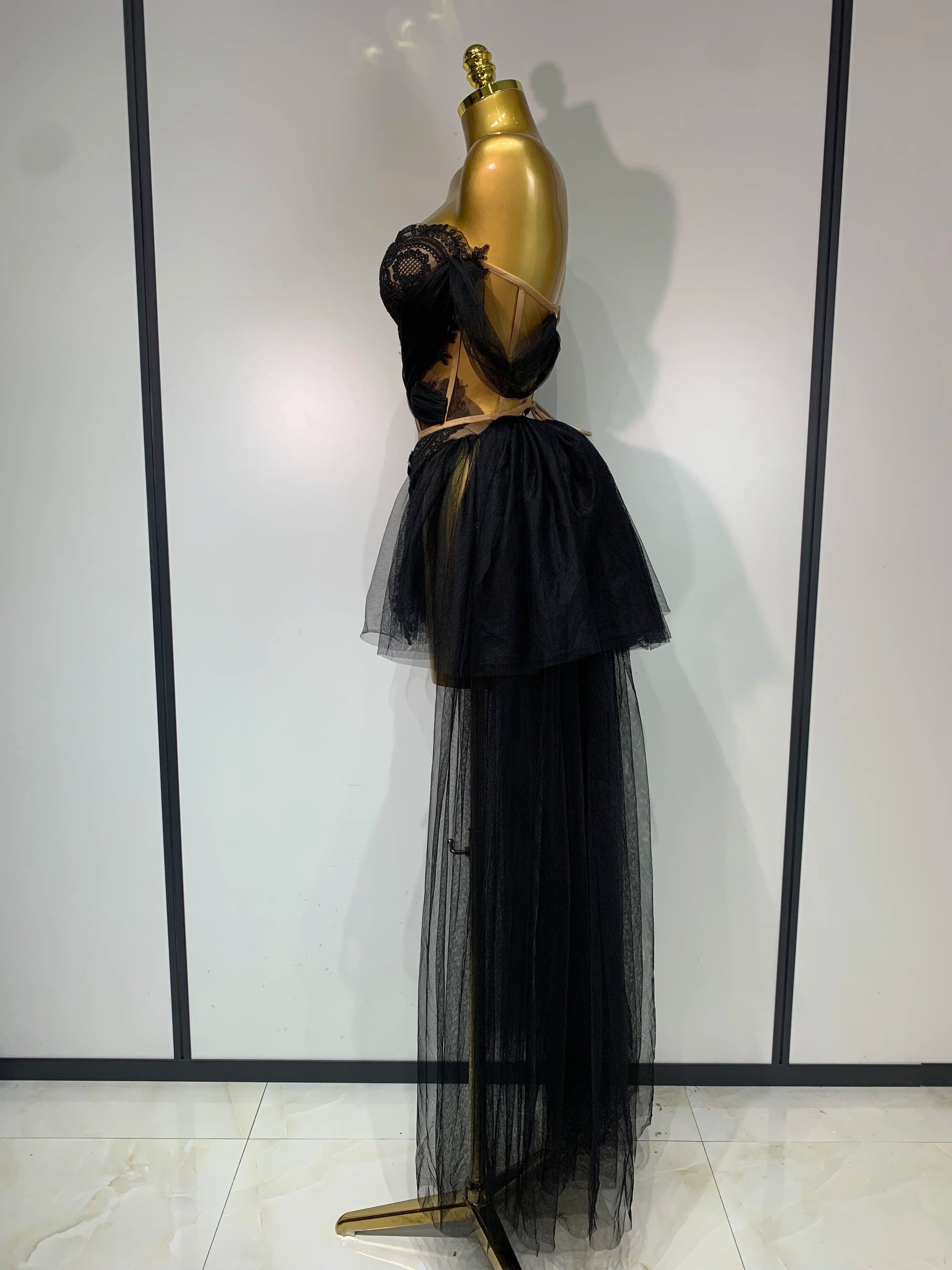 Conjunto de 2 peças de tops e saias de malha sensuais e fofos 2025, novo, feminino, comemoração, festa, aniversário, boate, performance, palco, roupa para show