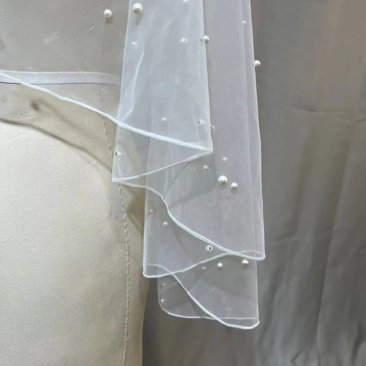 Wedding Accessories Bolero Bridal Cloak Pearls Wedding Cape short front long back Women Wrap Cape Evening Wrap Shawl