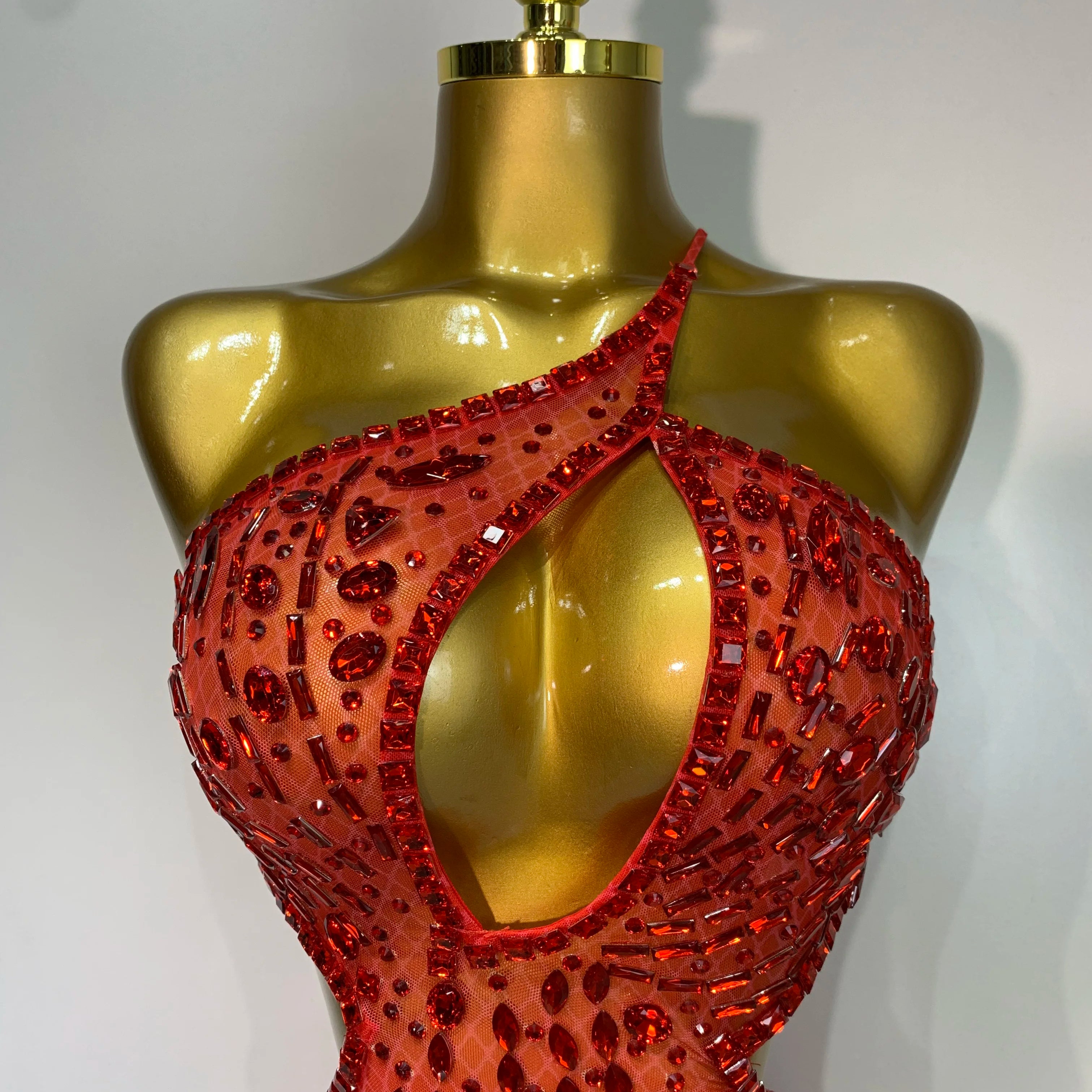 Women 2025 Sexy Backless See Through Sparkly Diamond Evening Prom Gown Luxury Birthday Celebrate Stage Nightclub Hotwife Outfit