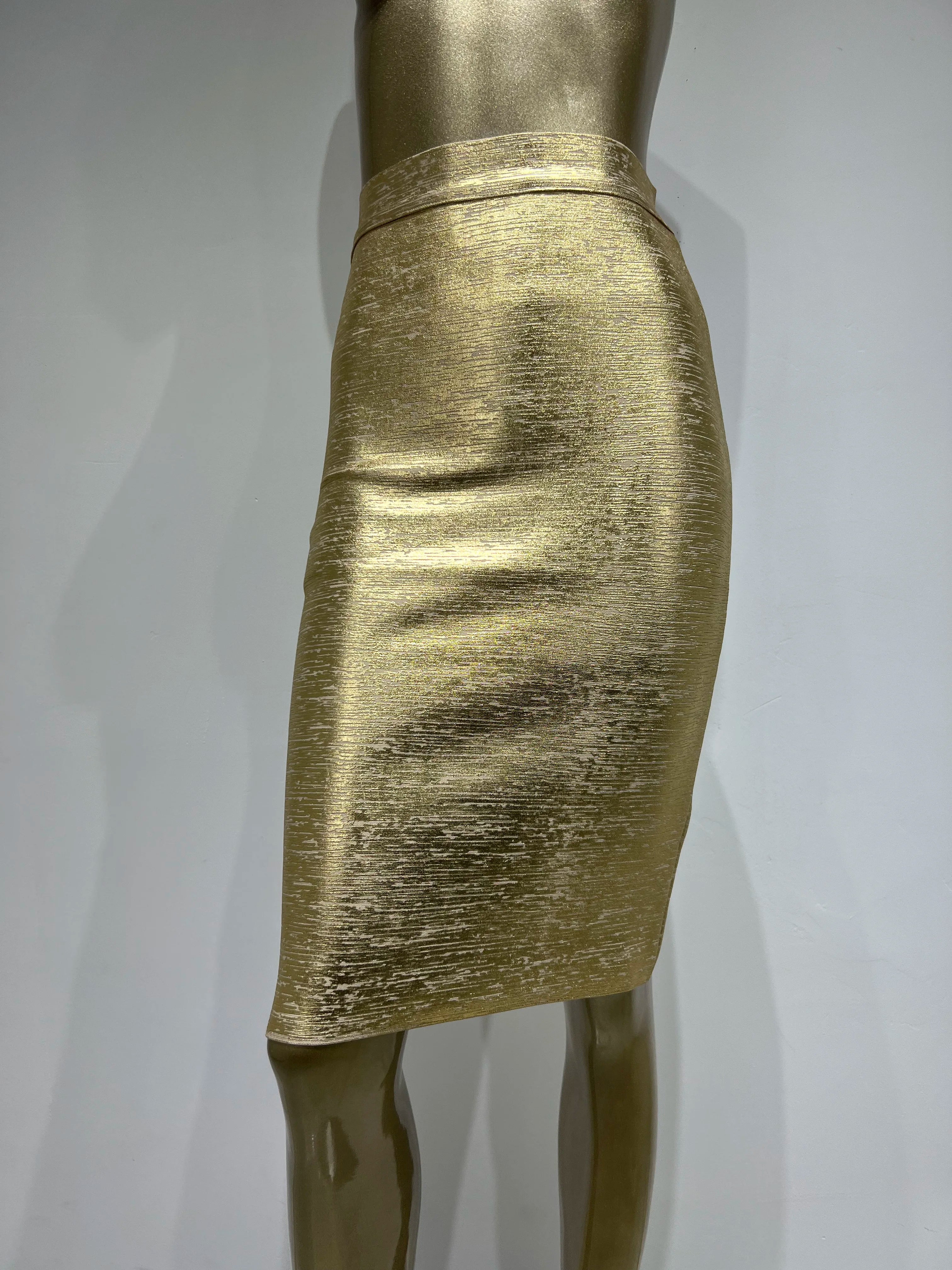 Saia feminina de verão, sexy, preta, prateada, dourada, bronzeada, bandagem, designer de rua, justa, festa, midi, saia lápis, 60 cm