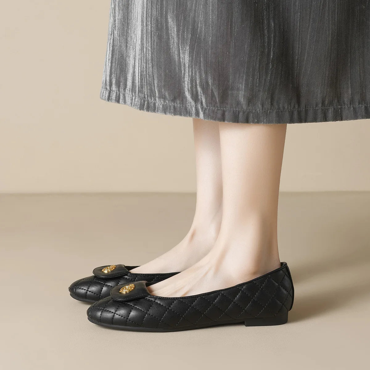 spring women's outdoor shoes Round toe design Black Mary Jane shoes Ladies casual flat shoes Work shoes Boat shoes 41-43