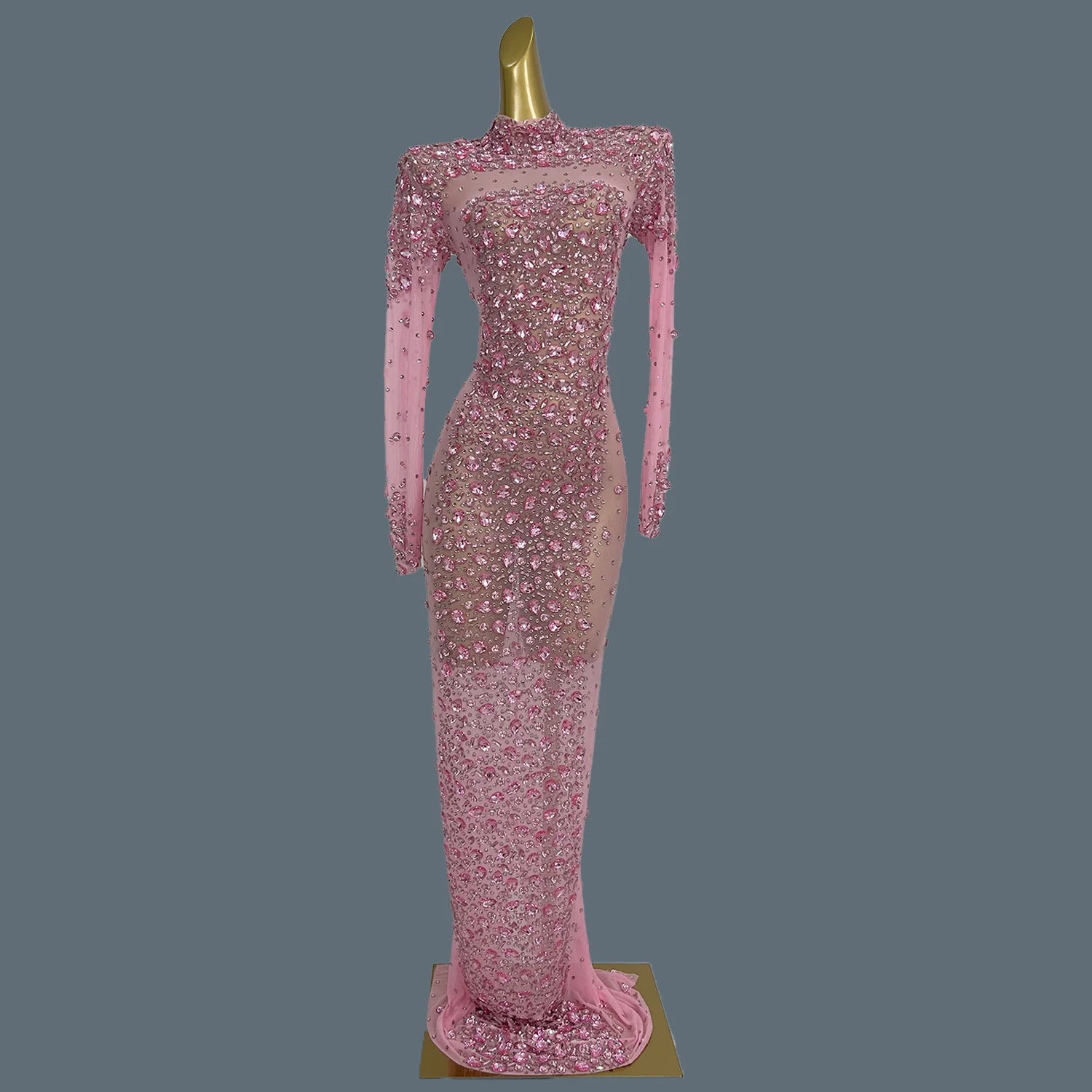 Luxury Ladies' Evening Dress for Birthday Party Formal Occasion High-end Dinner Party Gowns High-quality Mesh Sexy Dress Cuixing