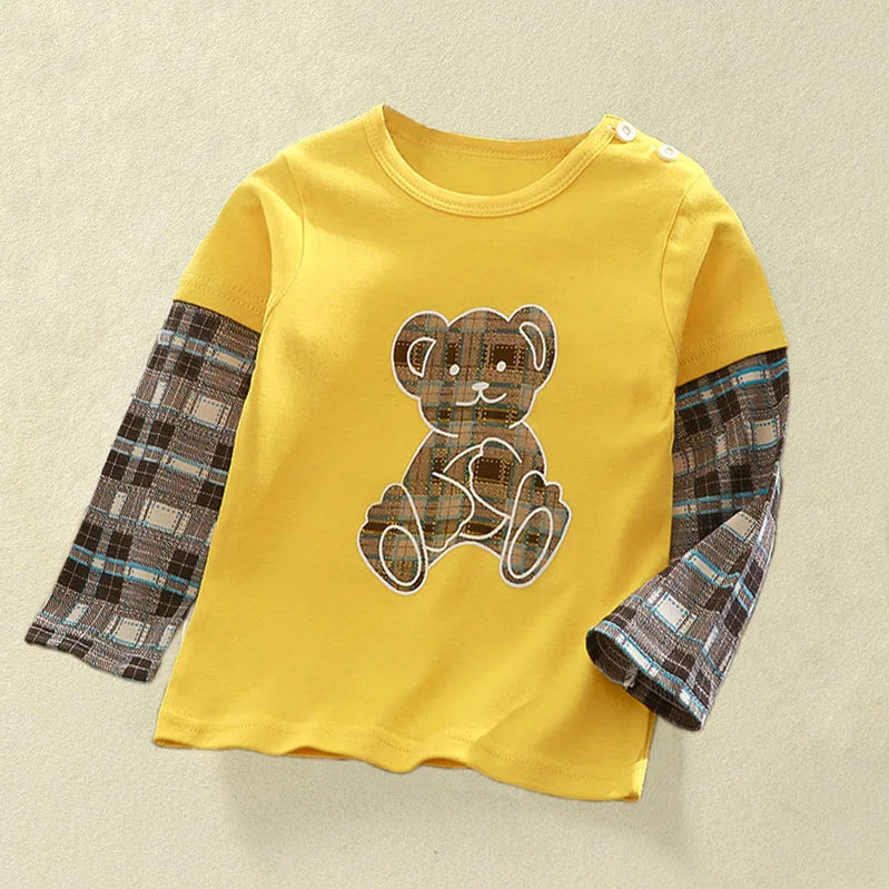 Children's Clothing Boys Girls T-Shirt kids clothes Cartoon Tops Long Sleeve Baby Clothing Autumn Winter Cotton Print Sweatshirt Style 1 thick