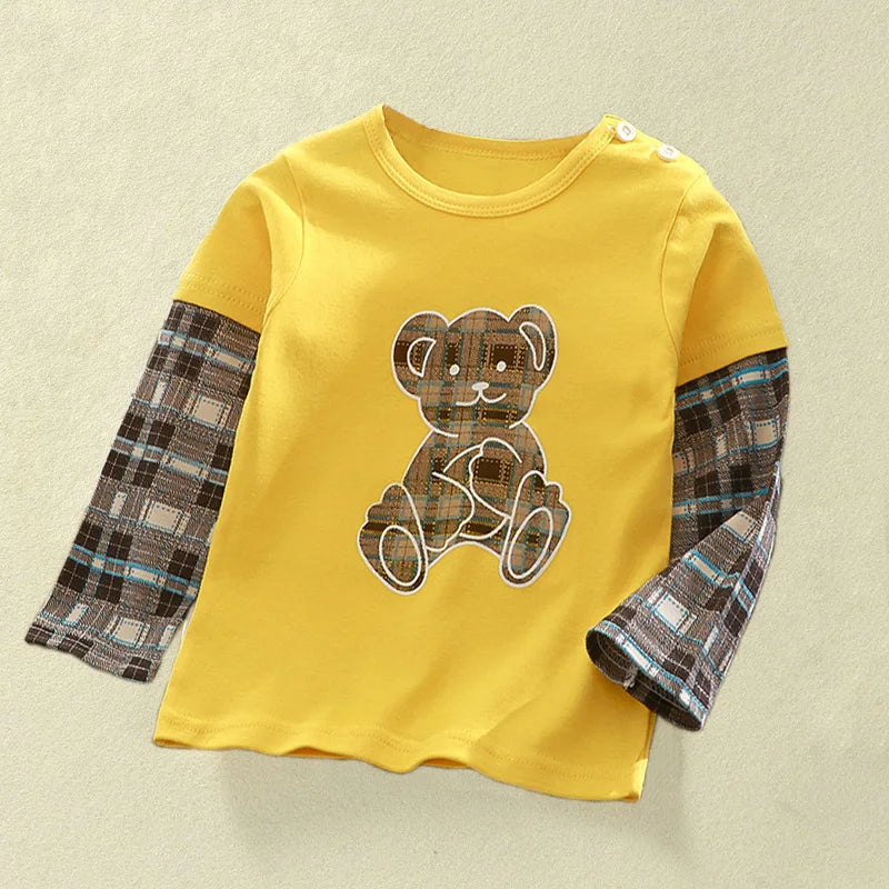 Children's Clothing Boys Girls T-Shirt kids clothes Cartoon Tops Long Sleeve Baby Clothing Autumn Winter Cotton Print Sweatshirt Style 1 thick