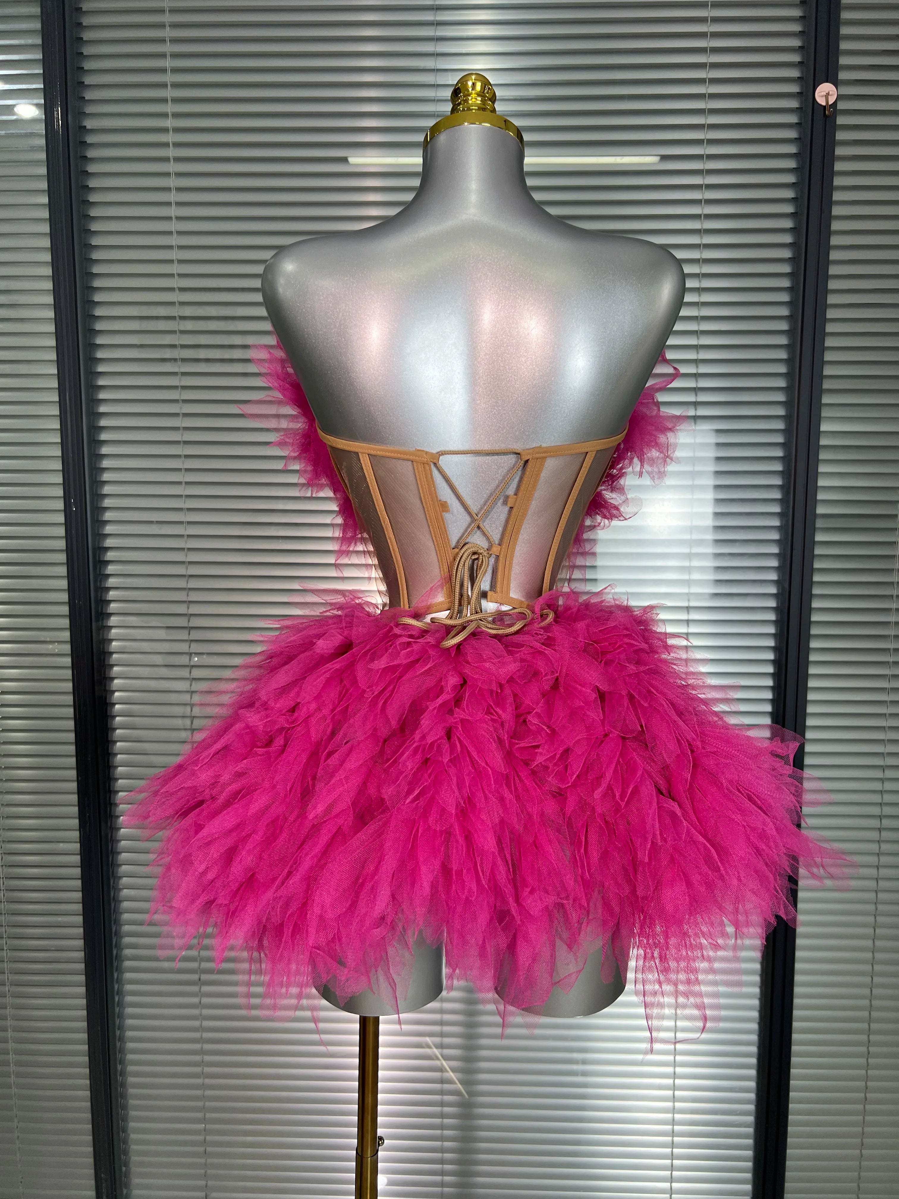 INS New Sexy Two Pieces Set Women Celebrity Silver Night Club Skirt Suits Stage Performance Costume