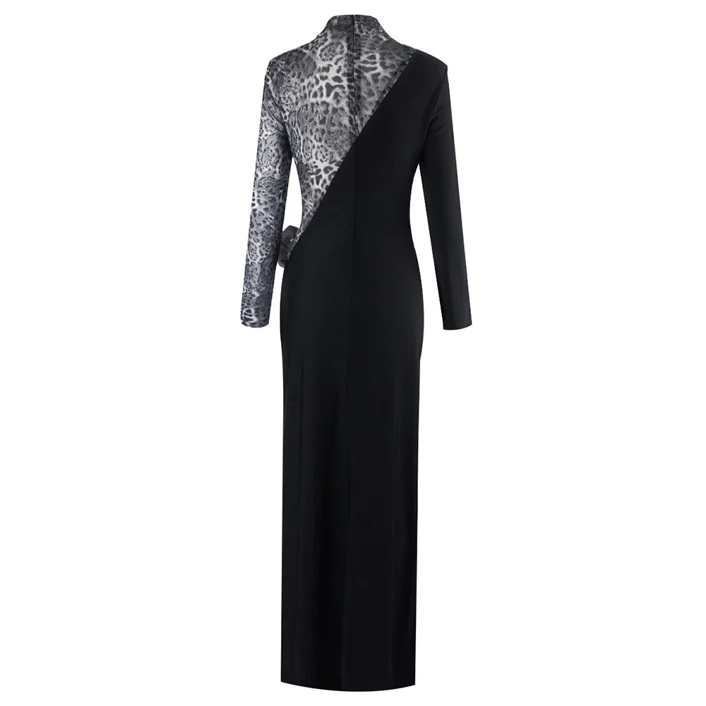 Arrival Women Long Sleeve Shinning Sequins Florals Bodycon Long Dress Keyhole Celebrate Evening Party Prom Outfit