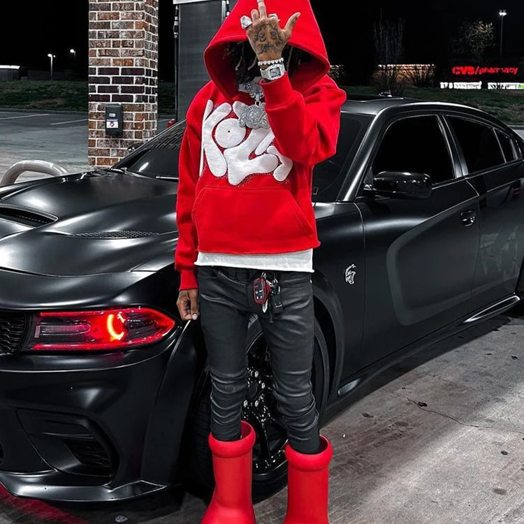 Spring Sweatshirt Woman Hip Hop Tide Alphabet Foaming Hoodie Men's Y2k Harajuku Street Retro Casual Loose Clothing Jackets