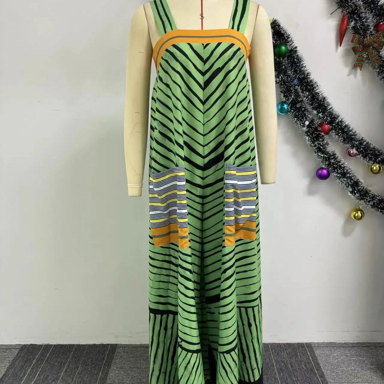 CM.YAYA Women Striped Wide Leg Straight Strap Tank Wide Leg Haren Sleeveless Jumpsuit 2024 Street Playsuit One Piece Suit Romper